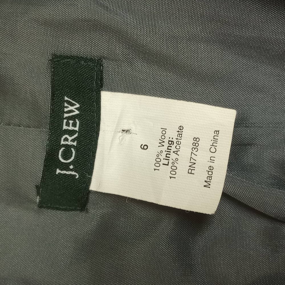 J.CREW DARK CHARCOAL PREPPY SCHOOLBOY WOOL BLAZER WITH BLACK TRIM - Picture 10 of 12
